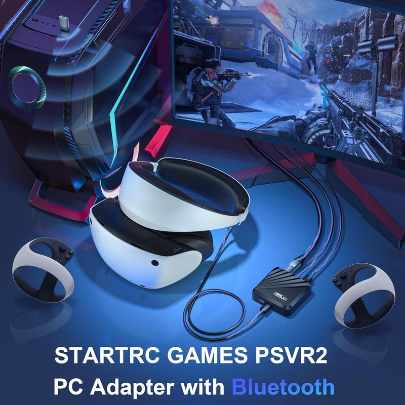STARTRC GAMES PSVR 2 PC Adapter with Bluetooth and Accessories Kit. Includes Expandable Power Adapter and Custom Bluetooth Receiver, DP 1.4 Cable & 15W Power Supply. Expand The PSVR2 Game Library Stable - Image 2